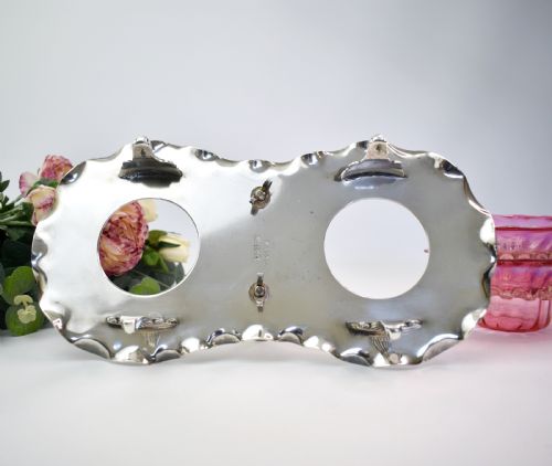 VICTORIAN CRANBERRY GLASS AND SILVER PLATED DOUBLE STAND R RICHARDSON SHEFFIELD C1880 - ADDITIONAL PHOTO 12