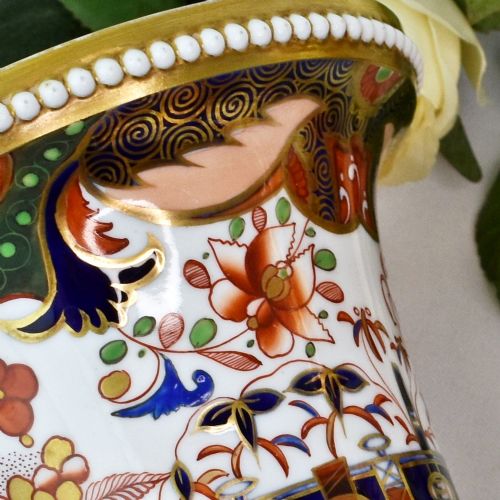 PAIR OF REGENCY SPODE IMARI JAPAN PATTERN 967 BONE CHINA URN VASES C1810 - ADDITIONAL PHOTO 6
