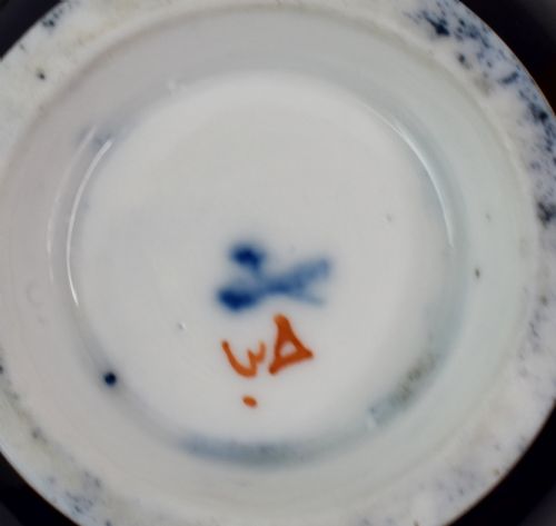 FINE 19TH CENTURY MEISSEN COBALT AND BURNISHED GOLD TOPOGRAPHICAL CUP AND SAUCER C183040 - ADDITIONAL PHOTO 6