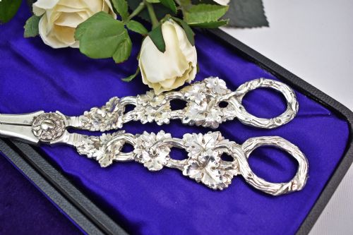 ANTIQUE WILLIAM IV SILVER GRAPE SCISSORS CHARLES REILY GEORGE STORER LONDON 1834 - ADDITIONAL PHOTO 2