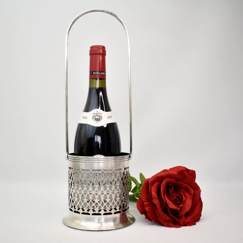 EARLY 20TH CENTURY SILVER PLATED BOTTLE HOLDER BY BROOK SON EDINBURGH - ADDITIONAL PHOTO 1