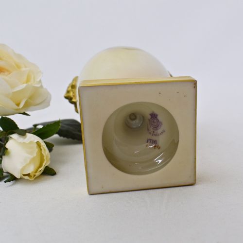 ROYAL WORCESTER WALTER SEDGLEY SIGNED ROSE PAINTED VASE JESTER GILT MASK HANDLES 1923 - ADDITIONAL PHOTO 11
