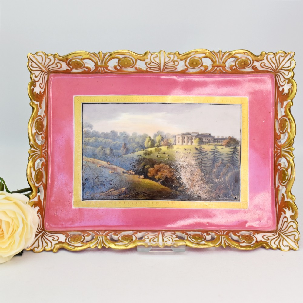 Fine Topographical Tray Doe & Rogers, Chamberlain Worcester, c1830