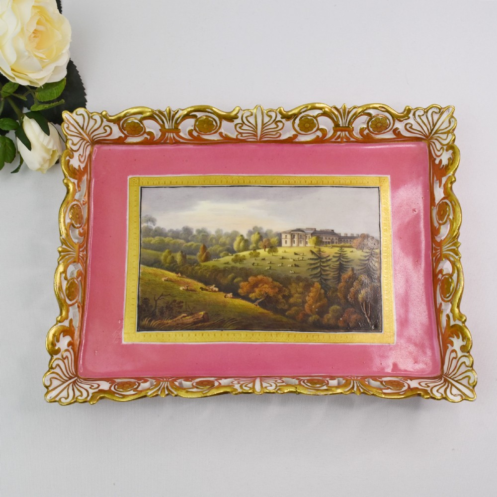 Fine Topographical Tray Doe & Rogers, Chamberlain Worcester, c1830 View II