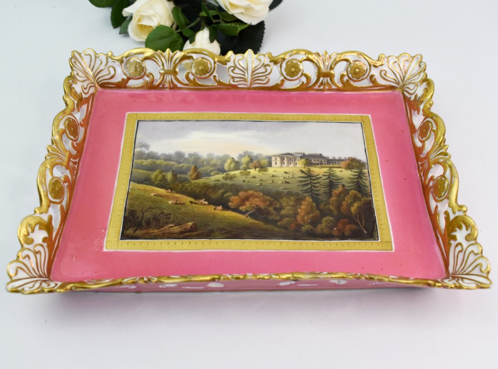 Fine Topographical Tray Doe & Rogers, Chamberlain Worcester, c1830 View V