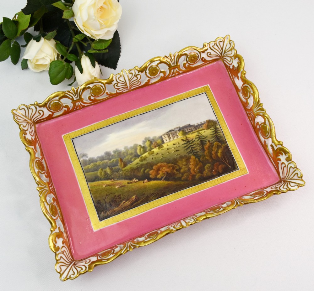 Fine Topographical Tray Doe & Rogers, Chamberlain Worcester, c1830 View VII