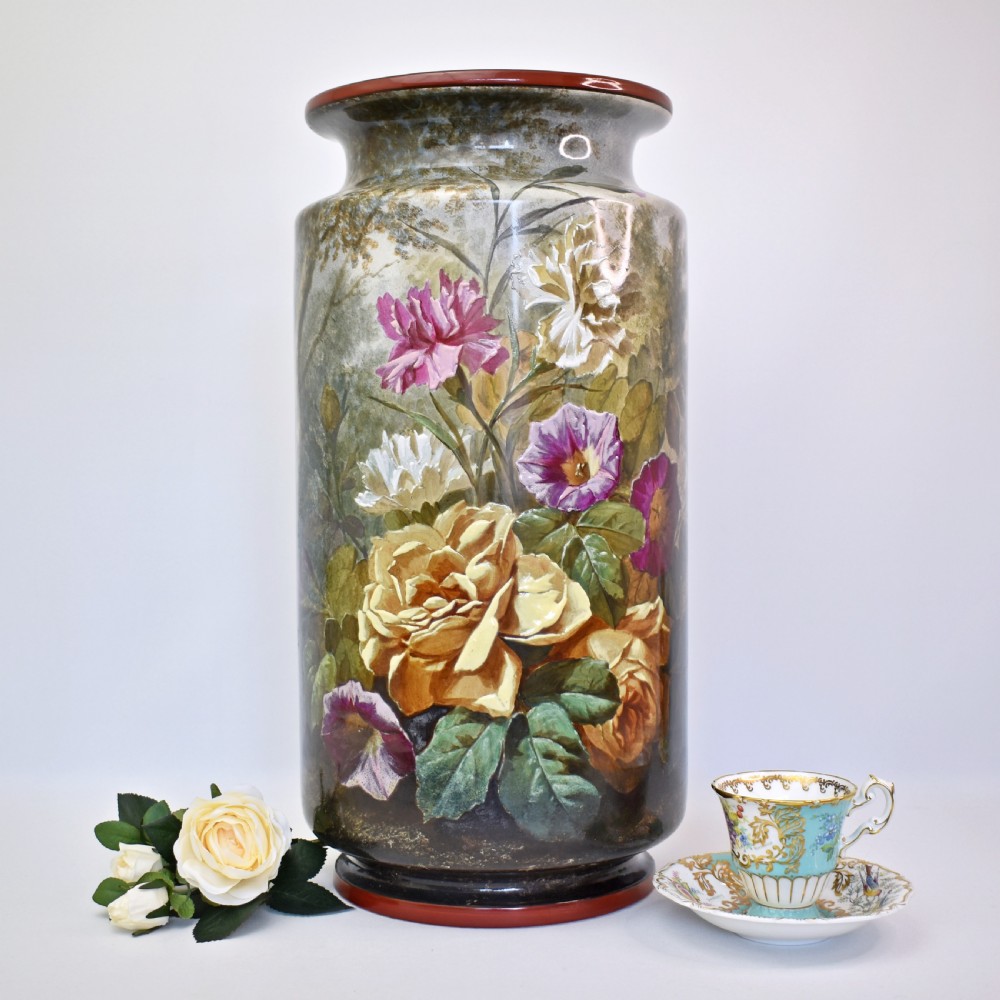 Spectacular French Barluet et Cie Creil et Montereau G. Lemonnier Earthenware Vase  c1876 View II