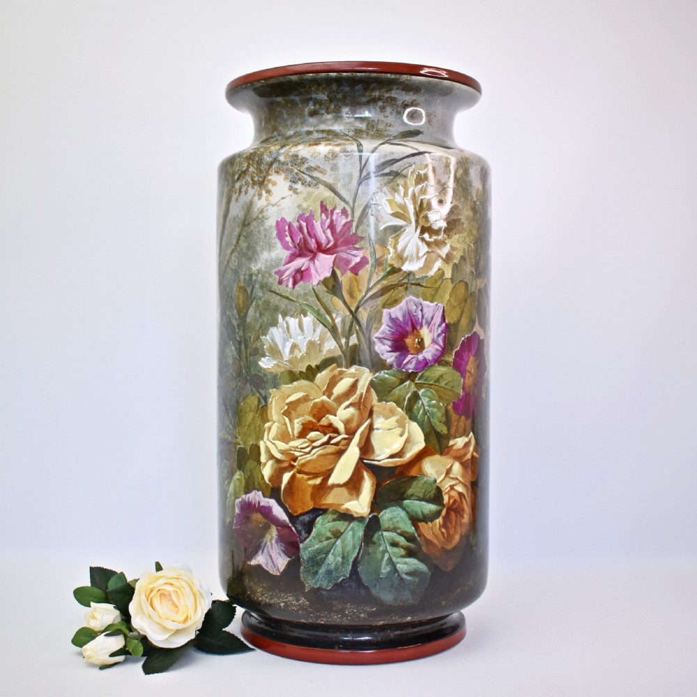 Spectacular French Barluet et Cie Creil et Montereau G. Lemonnier Earthenware Vase  c1876