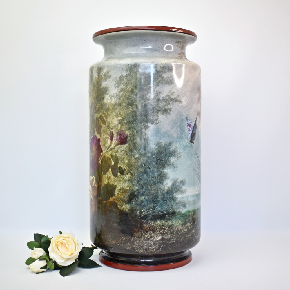 Spectacular French Barluet et Cie Creil et Montereau G. Lemonnier Earthenware Vase  c1876 View III