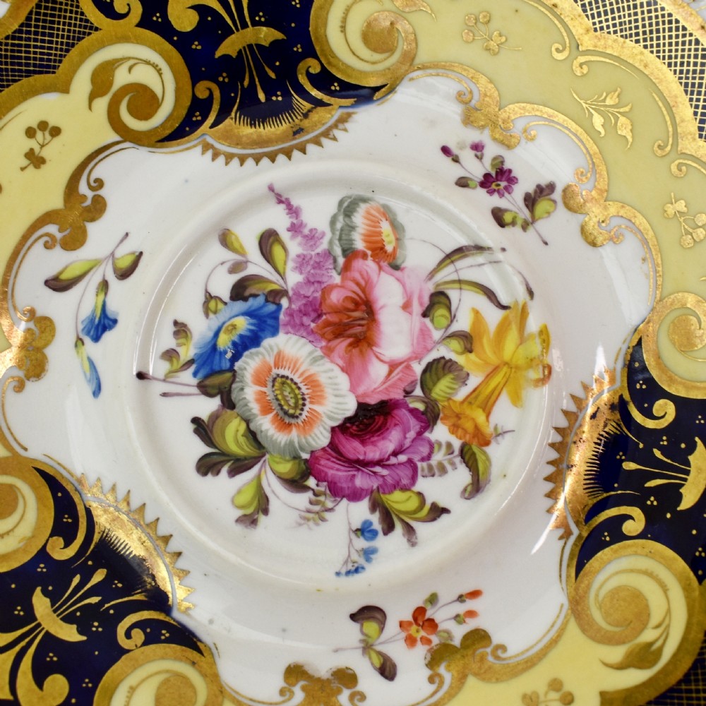 H R Daniel True Tea Trio, c.1825, Pattern 4058, Second Gadroon Shape, Hand-Painted Flowers View XI