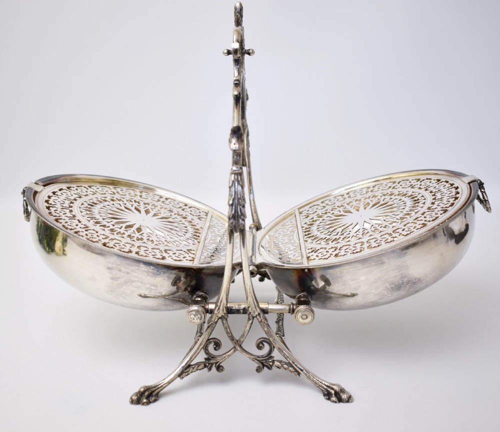 Victorian Silverplated Folding Biscuit Box. Sheffield Fenton Bros 1880 View VI