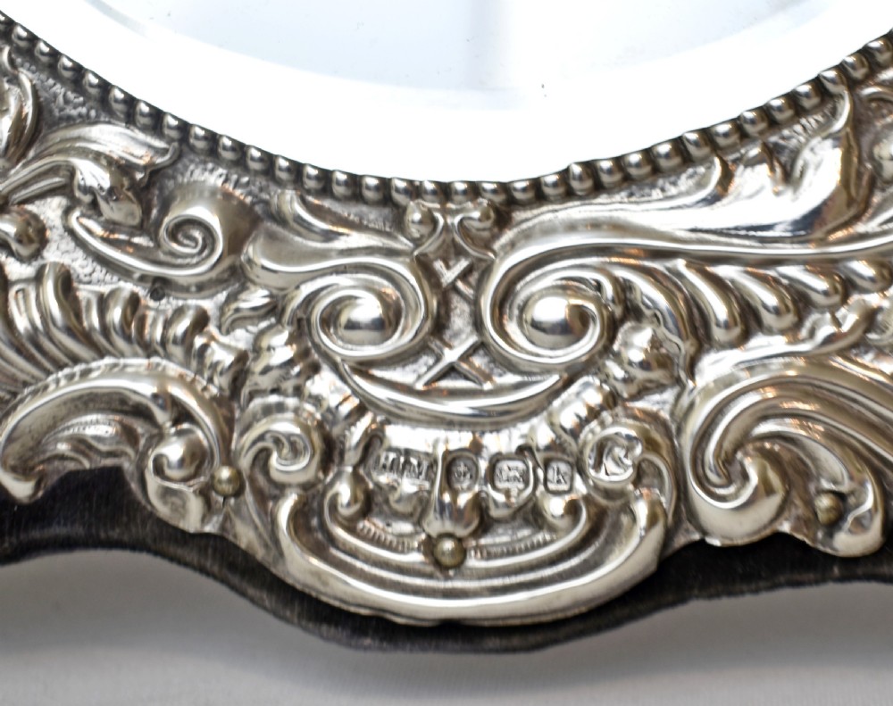 Large Edwardian Dressing Table Silver Easel Mirror, H.Matthews, 1909 View IV