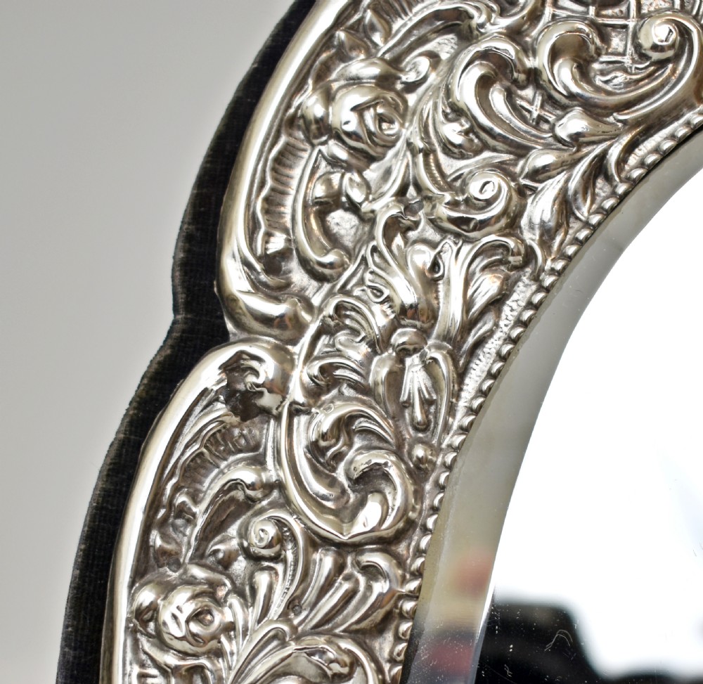 Large Edwardian Dressing Table Silver Easel Mirror, H.Matthews, 1909 View VII
