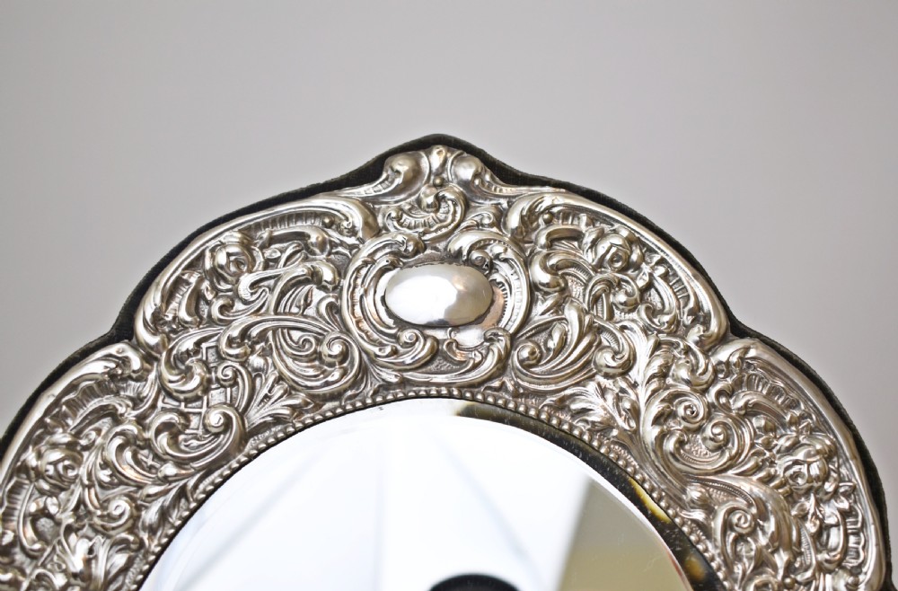 Large Edwardian Dressing Table Silver Easel Mirror, H.Matthews, 1909 View XX