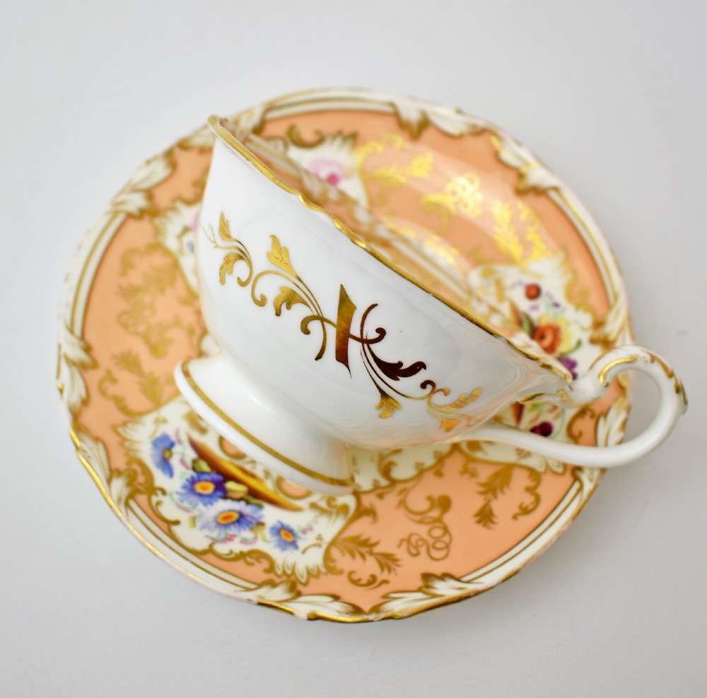 Fine Coalport Cecil Jones Tea & Coffee True Trio, c.1840 View III
