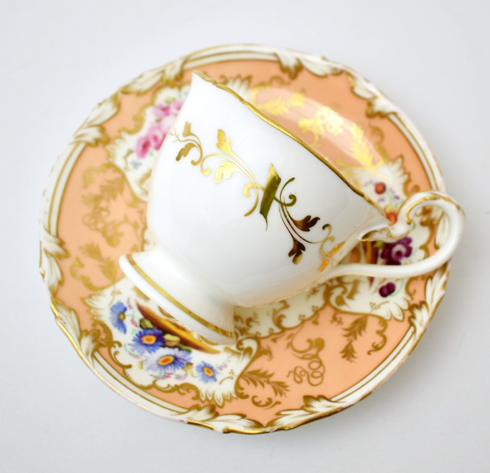 Fine Coalport Cecil Jones Tea & Coffee True Trio, c.1840 View IV