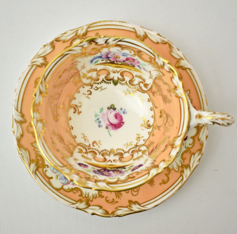 Fine Coalport Cecil Jones Tea & Coffee True Trio, c.1840 View V