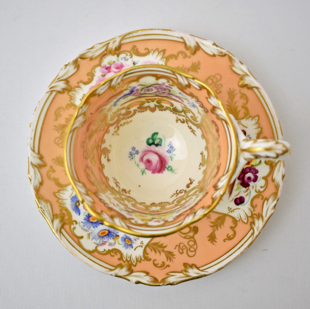 Fine Coalport Cecil Jones Tea & Coffee True Trio, c.1840 View VI