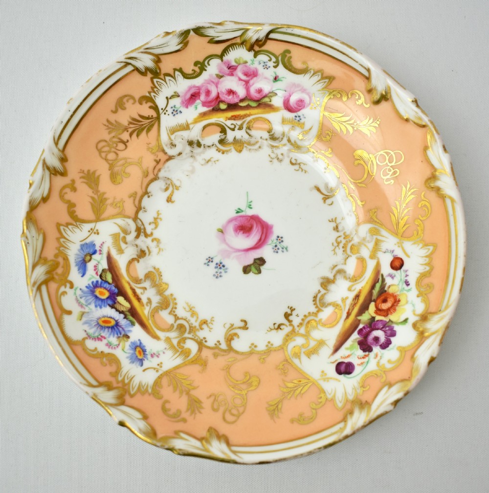 Fine Coalport Cecil Jones Tea & Coffee True Trio, c.1840 View VII