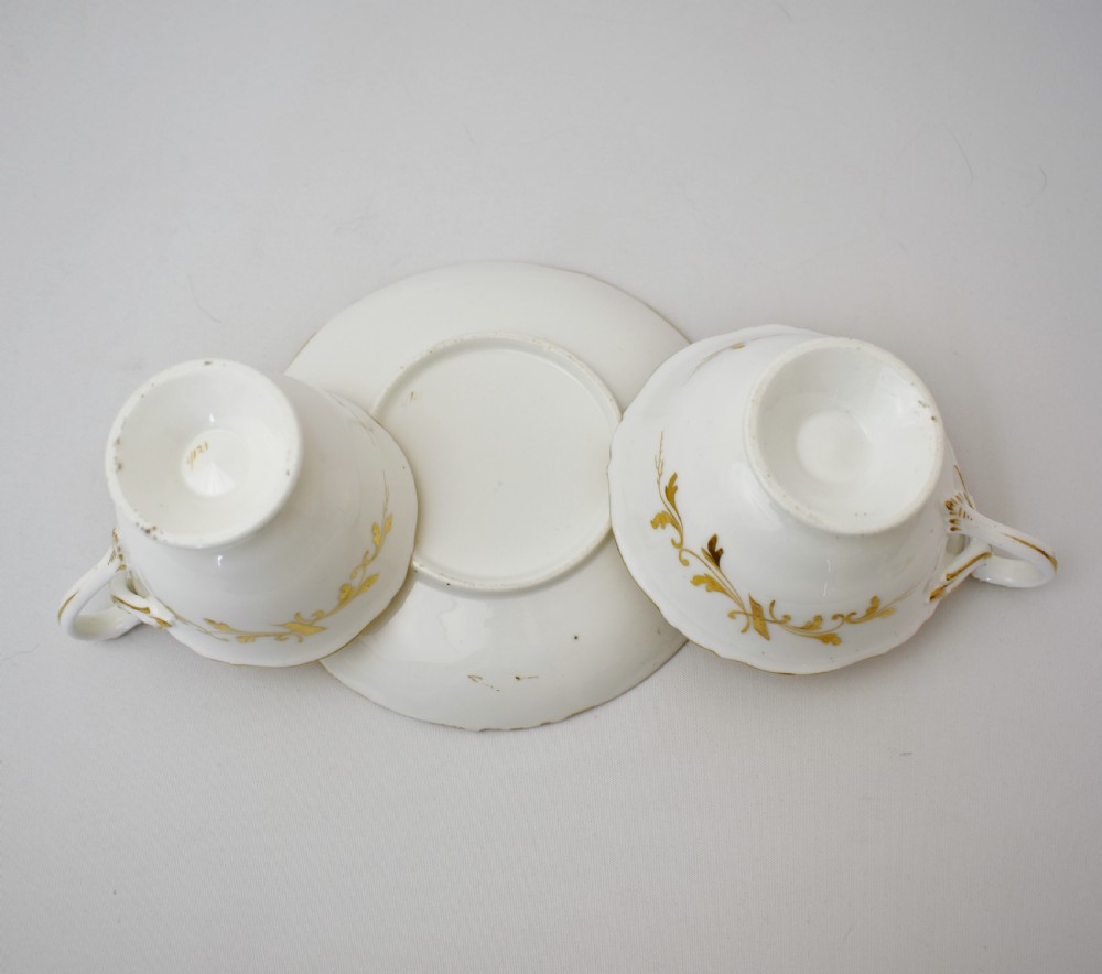 Fine Coalport Cecil Jones Tea & Coffee True Trio, c.1840 View XVII