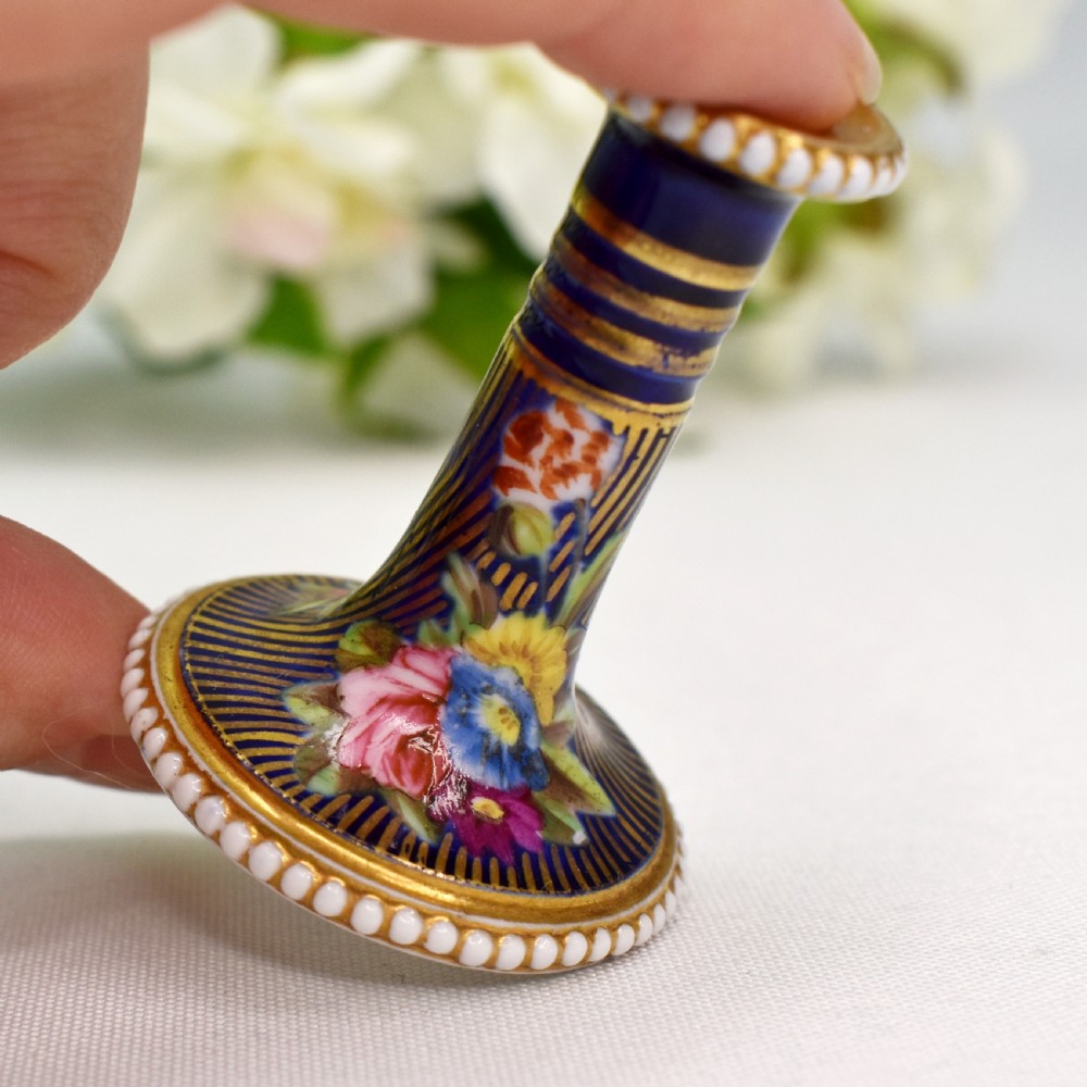 Rare pair of Miniature Candlesticks, Spode, c 1815 pattern 2478 View V