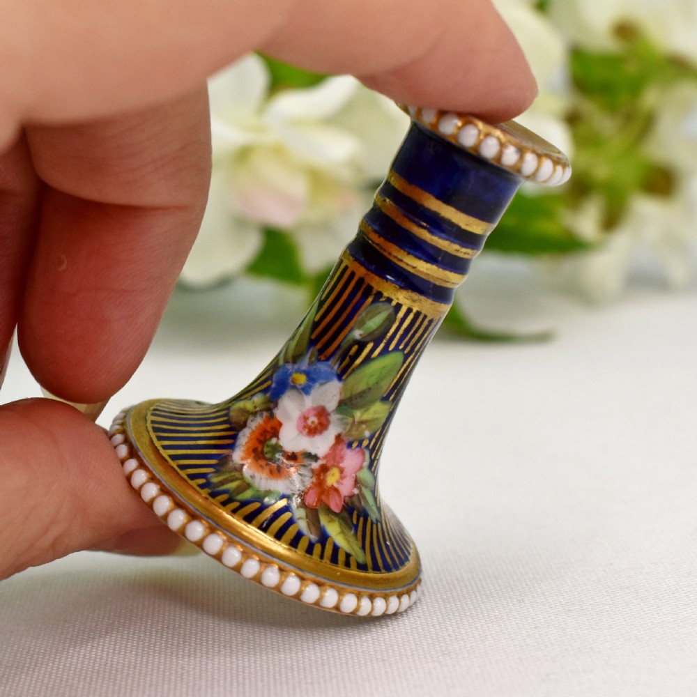 Rare pair of Miniature Candlesticks, Spode, c 1815 pattern 2478 View VI
