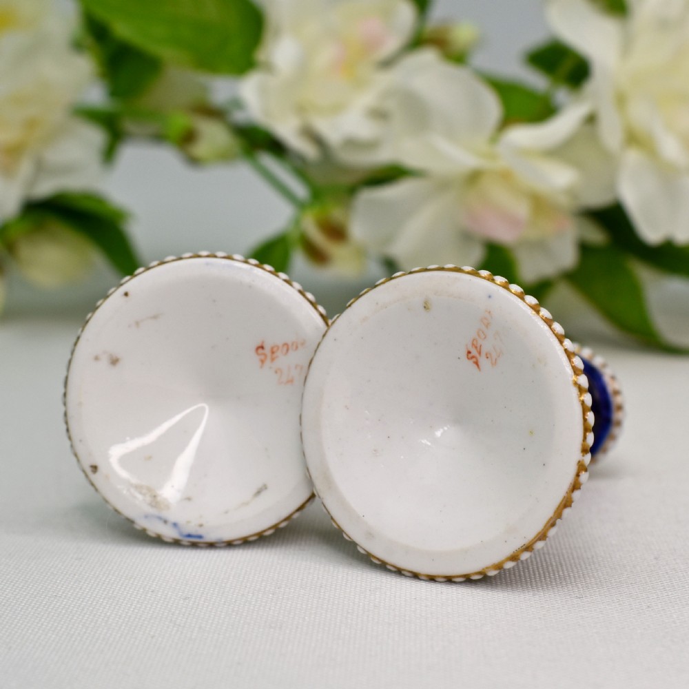 Rare pair of Miniature Candlesticks, Spode, c 1815 pattern 2478 View X