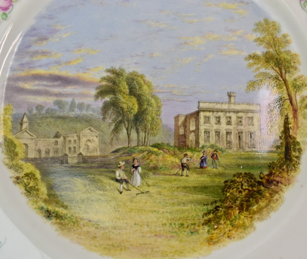 Rare Kerr & Binns Worcester Dessert Plate Depicting Dargan Castle, c. 1852–62 View III