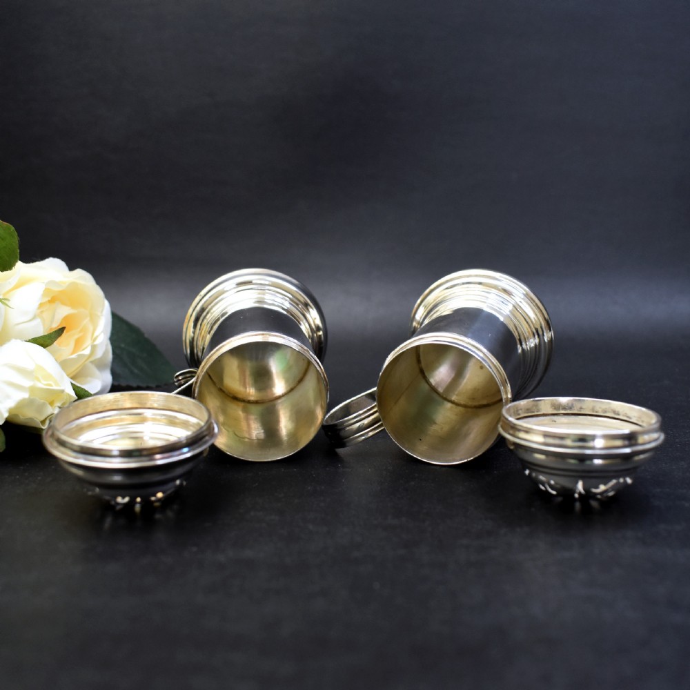 Edwardian Britannia Silver Peppers by Charles Stuart Harris, London 1903 – In Original Collingwood & Co Case View V