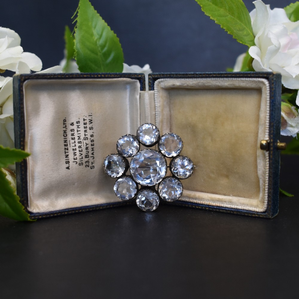 Fine Victorian Rock Crystal Brooch in Silver, circa 1880 View II