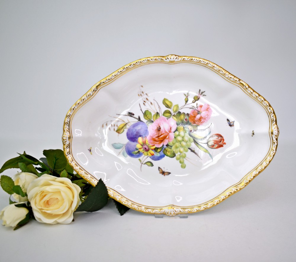 Fine Sampson Hancock Derby porcelain dessert dish, Signed W.E. Mosley, c 1900 View II