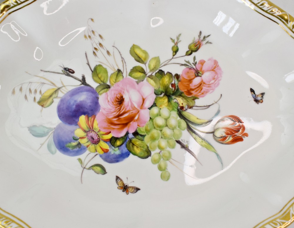 Fine Sampson Hancock Derby porcelain dessert dish, Signed W.E. Mosley, c 1900 View III