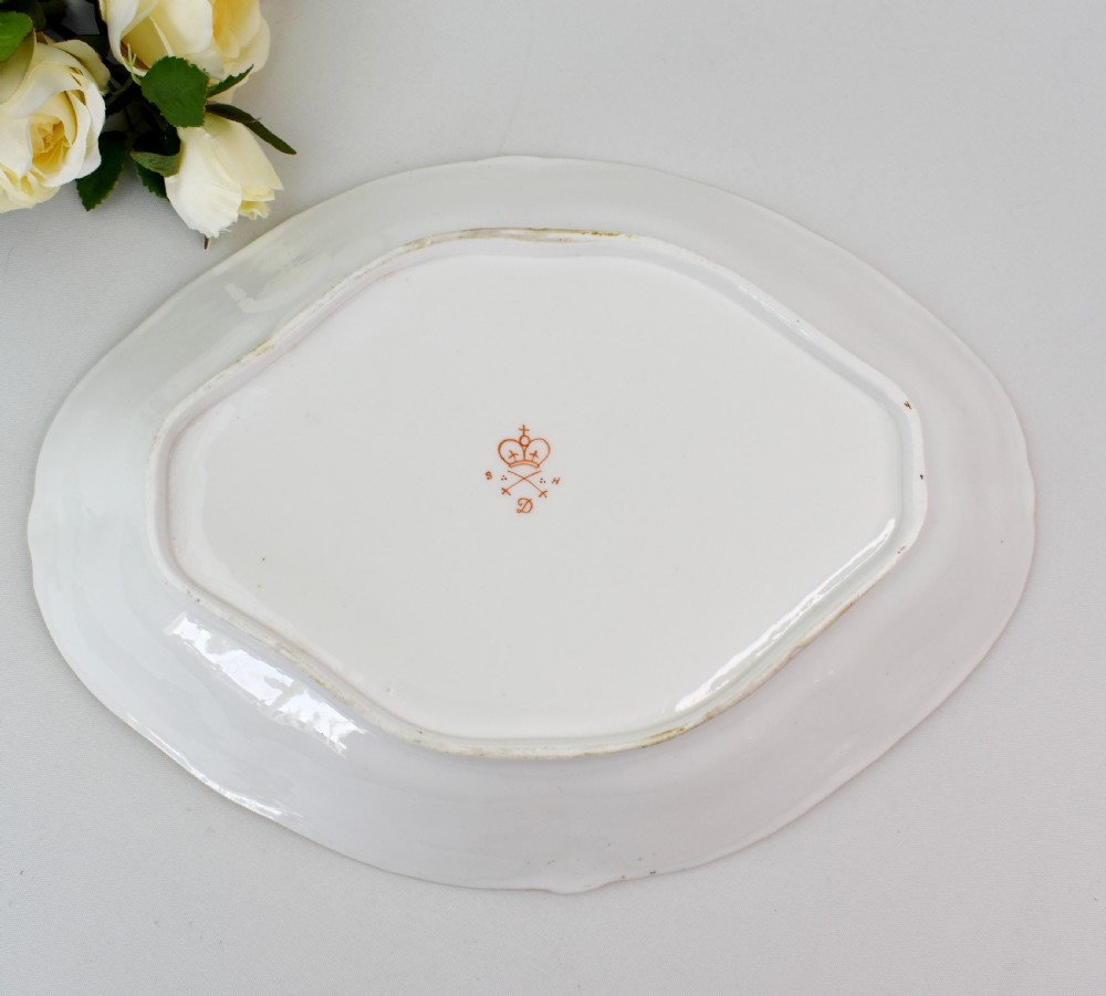 Fine Sampson Hancock Derby porcelain dessert dish, Signed W.E. Mosley, c 1900 View IV