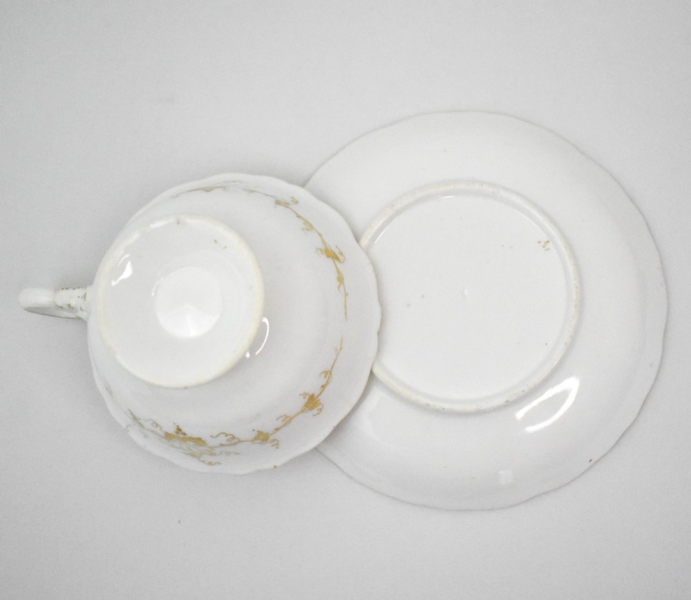 Antique Coalport Adelaide shape teacup & saucer, hand painted by Thomas Dixon, c.1830s View VIII