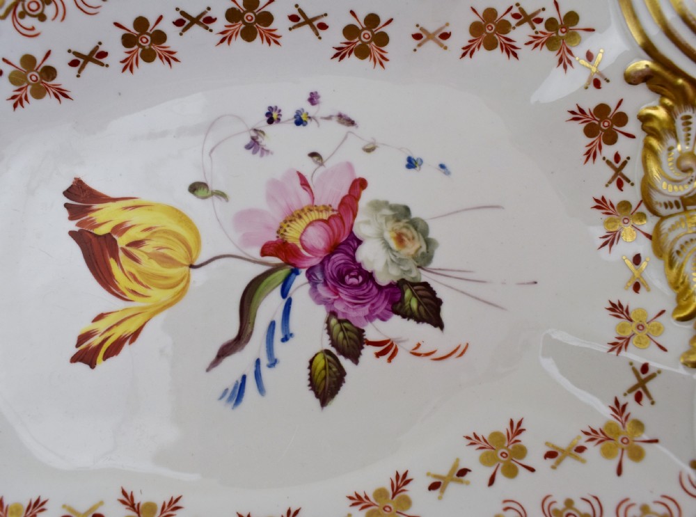 Early 19th Century Spode Botanical Dessert Service for 12, Felspar Porcelain View X