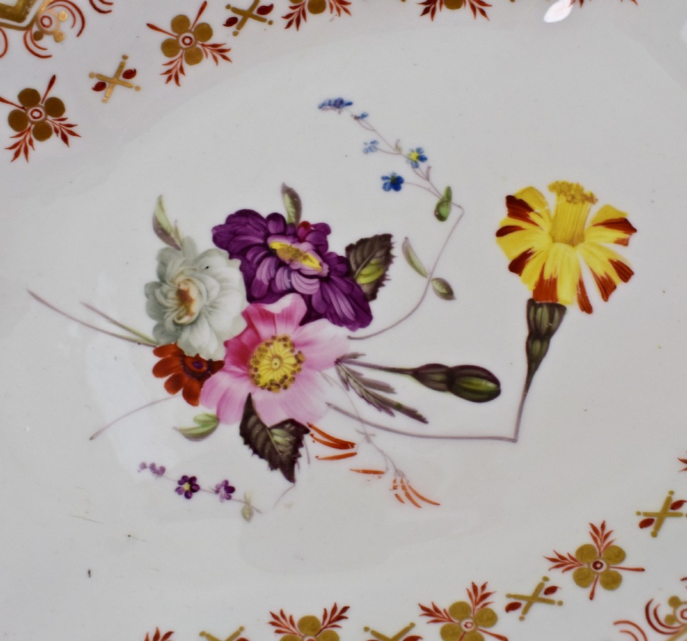 Early 19th Century Spode Botanical Dessert Service for 12, Felspar Porcelain View XII