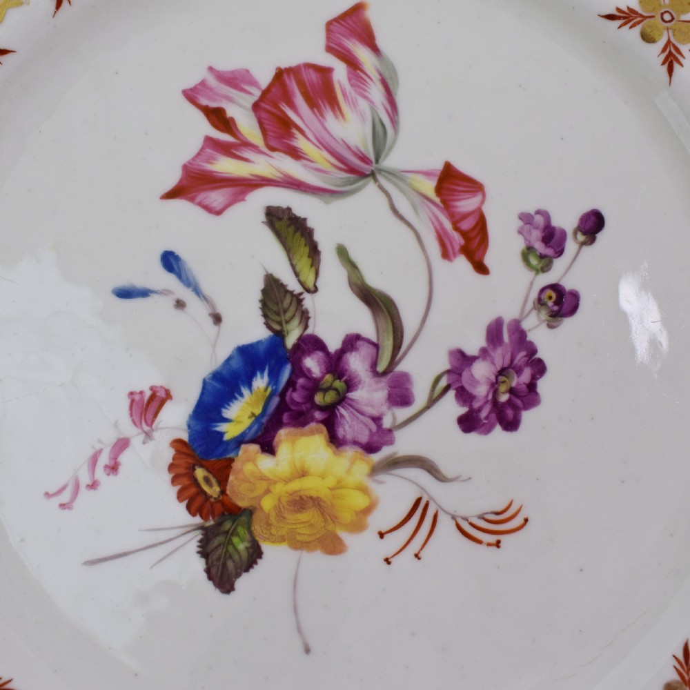 Early 19th Century Spode Botanical Dessert Service for 12, Felspar Porcelain View XXVI