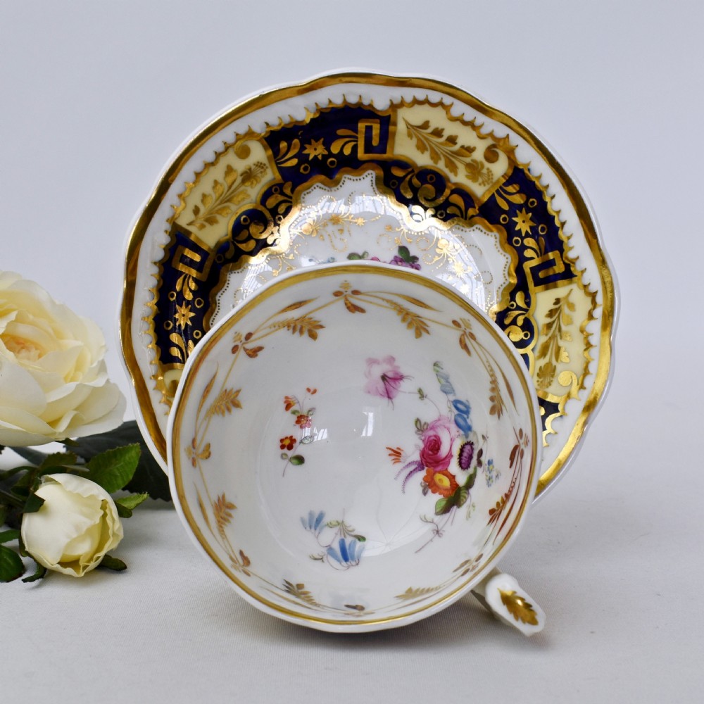 Samuel Alcock “Melting Snow” Tea Cup and Saucer Duo, Hand-Painted, c.1825 #2 View II