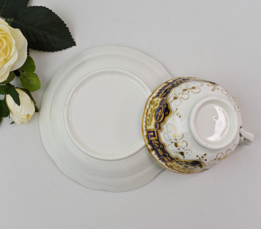 Samuel Alcock “Melting Snow” Tea Cup and Saucer Duo, Hand-Painted, c.1825 #2 View VII