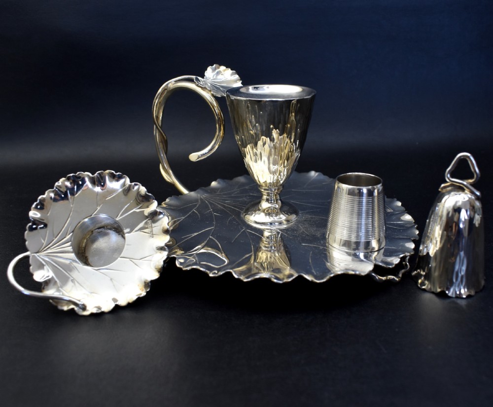 Victorian Silver Plated Chamberstick by Hukin & Heath, c.1900, Dresser Leaf Design View VI