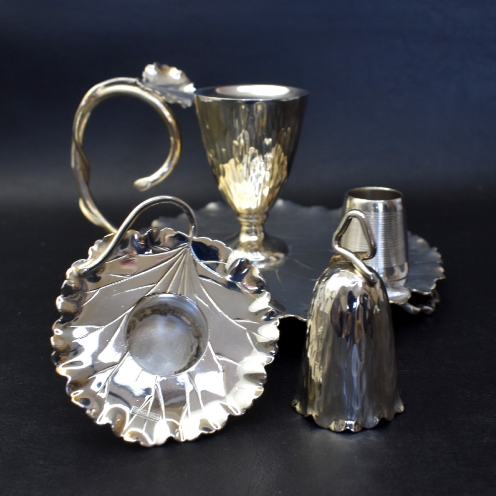 Victorian Silver Plated Chamberstick by Hukin & Heath, c.1900, Dresser Leaf Design View VII