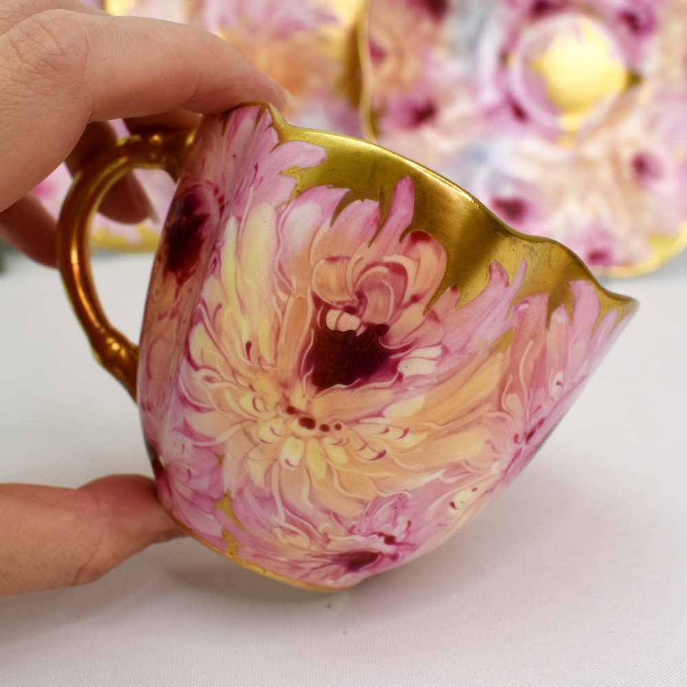 A Rare Hammersley Hand-Painted Chrysanthemum Breakfast Set, c.1887–1912 View IX