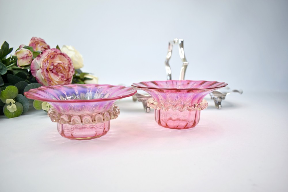 Victorian Cranberry Glass and Silver Plated Double Stand R. Richardson, Sheffield, c.1880 View VIII