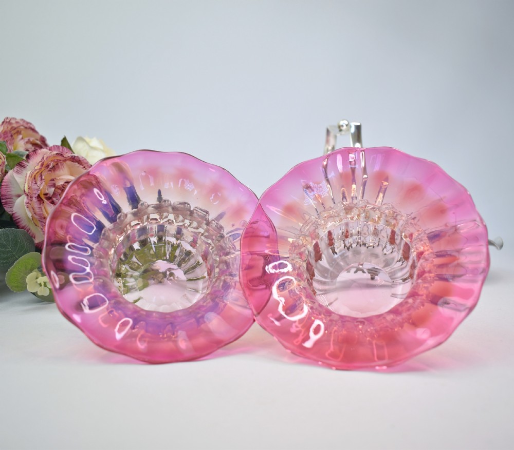 Victorian Cranberry Glass and Silver Plated Double Stand R. Richardson, Sheffield, c.1880 View IX