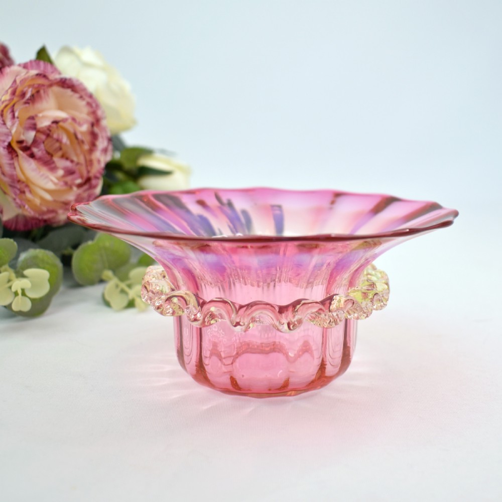 Victorian Cranberry Glass and Silver Plated Double Stand R. Richardson, Sheffield, c.1880 View X