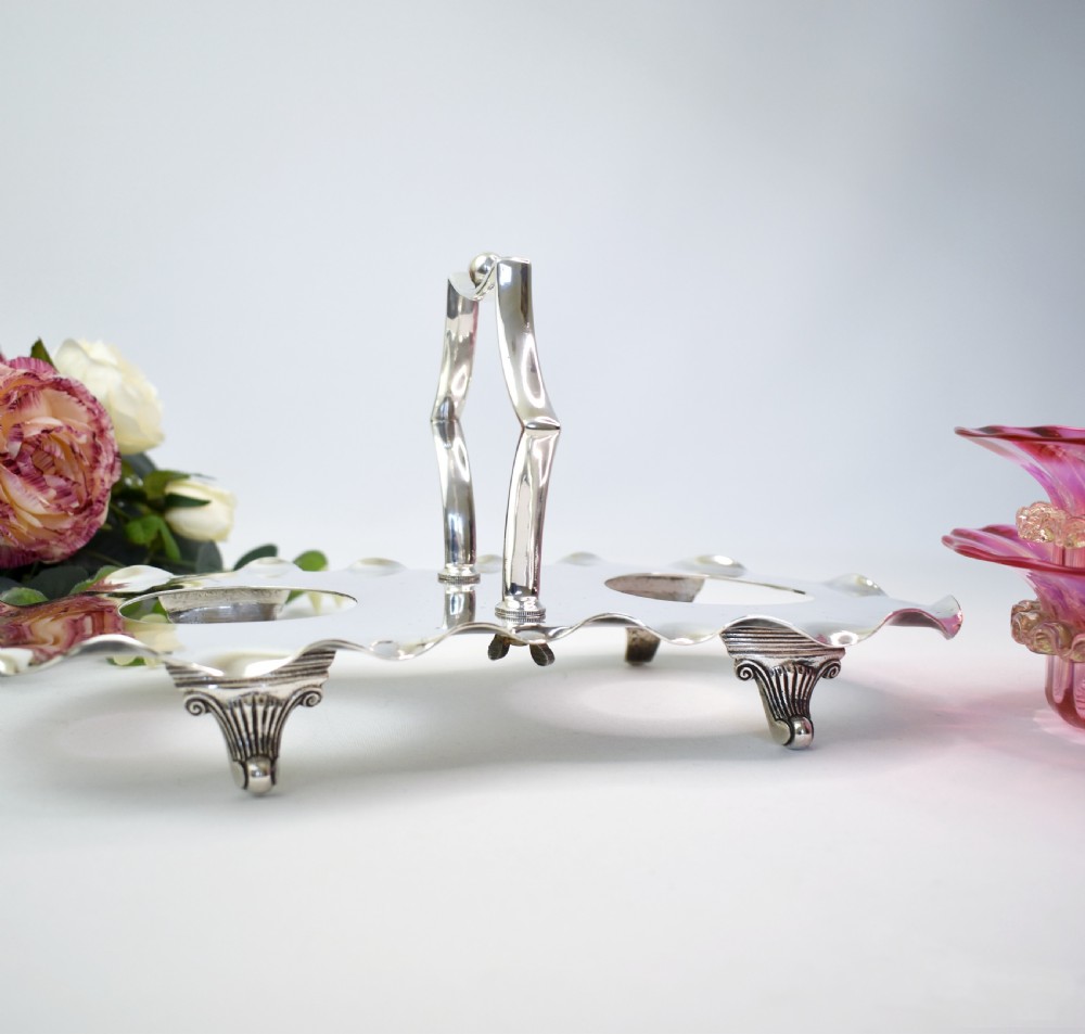 Victorian Cranberry Glass and Silver Plated Double Stand R. Richardson, Sheffield, c.1880 View XI