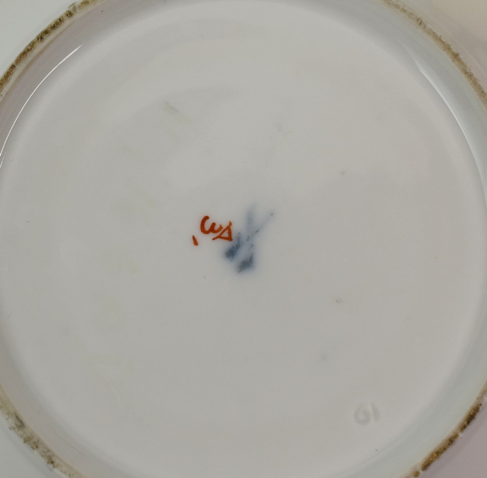 Fine 19th Century Meissen Cobalt and Burnished Gold Topographical Cup and Saucer, c.1830-40 View VIII
