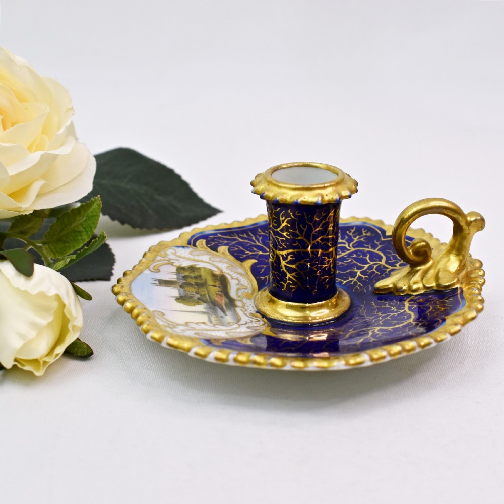 Fine Antique Flight Barr Barr Worcester Porcelain Taperstick Candlestick c.1820 View II