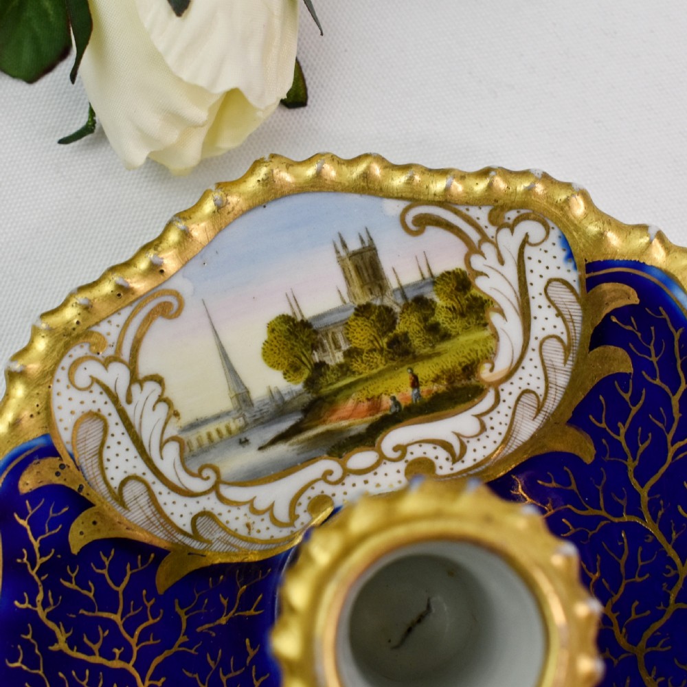 Fine Antique Flight Barr Barr Worcester Porcelain Taperstick Candlestick c.1820 View III