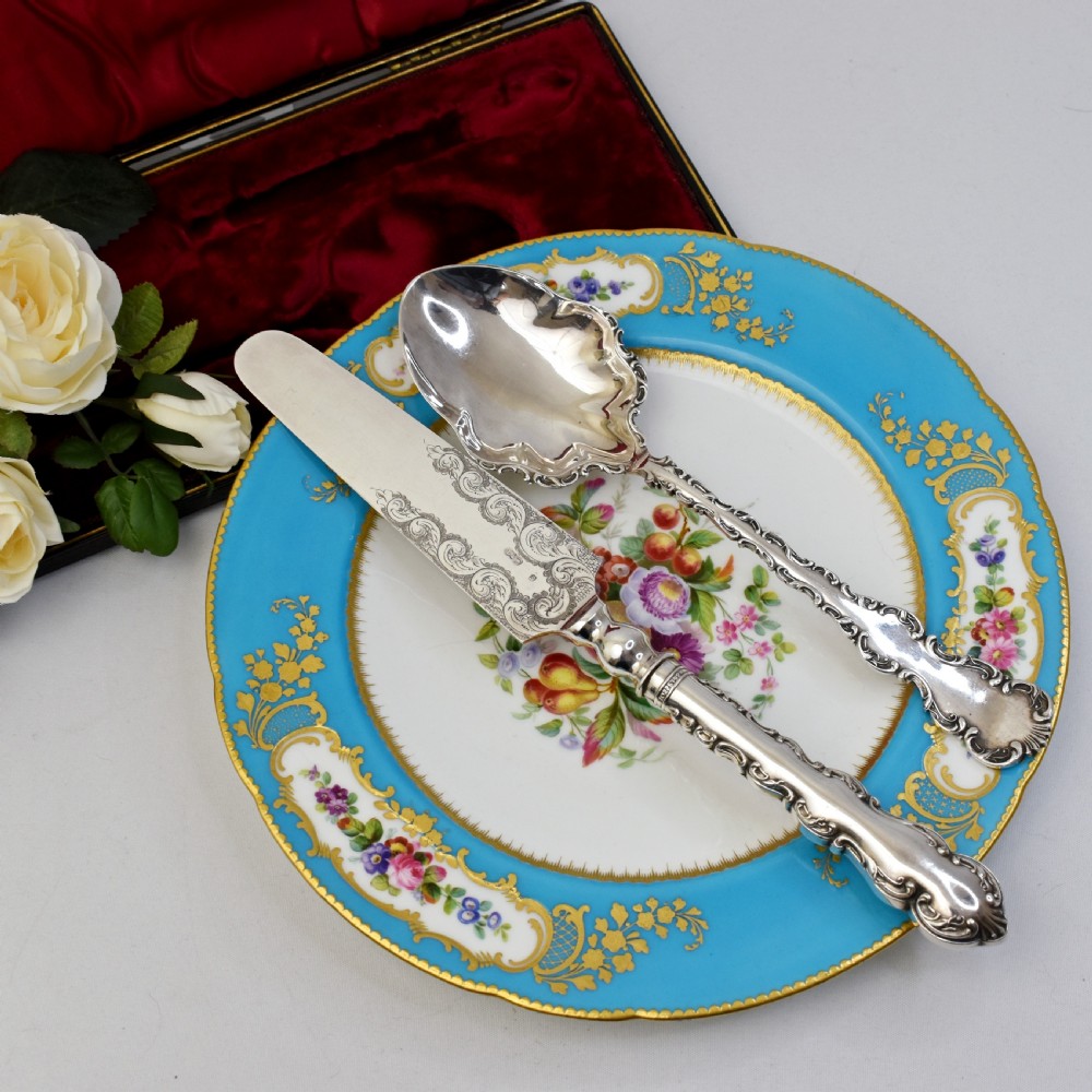 Antique Victorian Cake Serving Set in Original Box, Lee & Wigfull Sheffield, Silver Plated View VI